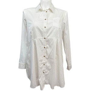 NWT Seraphine White Maternity Button-Down Shirt Size US 10